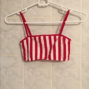 Red and white striped bralette
